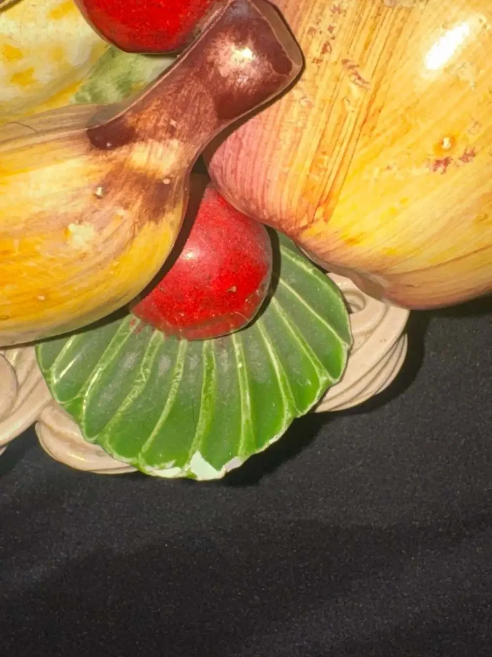 Vintage Ceramiche di Bassano Italian Majolica Hand-Painted Ceramic Fruit Basket